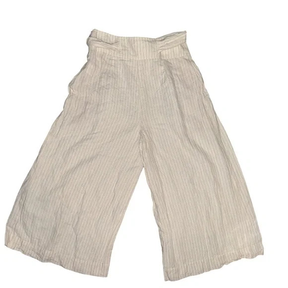 Anthropologie Palm Beach Belted Pants linen wide leg crop - Picture 4 of 6